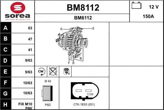 SNRA BM8112 - Alternatore autozon.pro