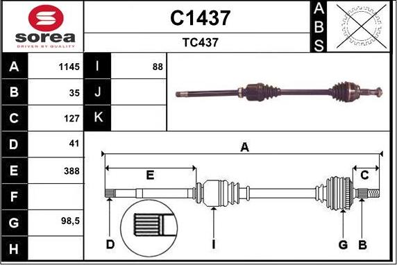 SNRA C1437 - Albero motore / Semiasse autozon.pro