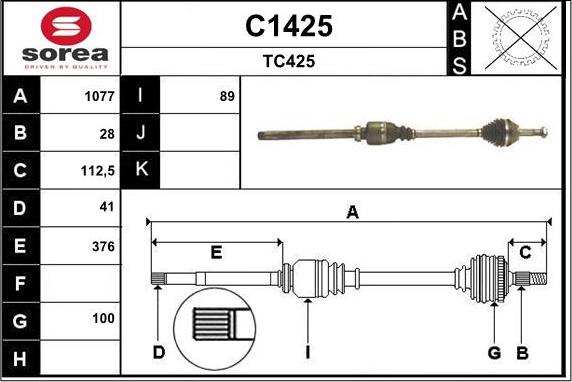 SNRA C1425 - Albero motore / Semiasse autozon.pro