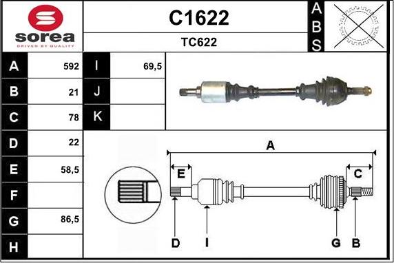 SNRA C1622 - Albero motore / Semiasse autozon.pro