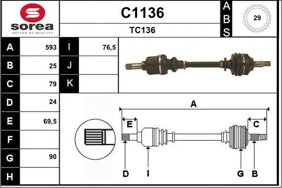 SNRA C1136 - Albero motore / Semiasse autozon.pro