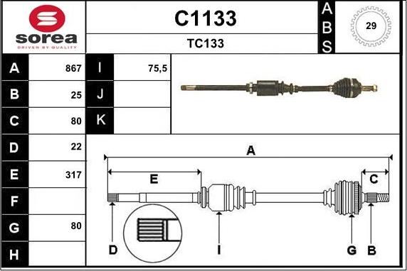 SNRA C1133 - Albero motore / Semiasse autozon.pro