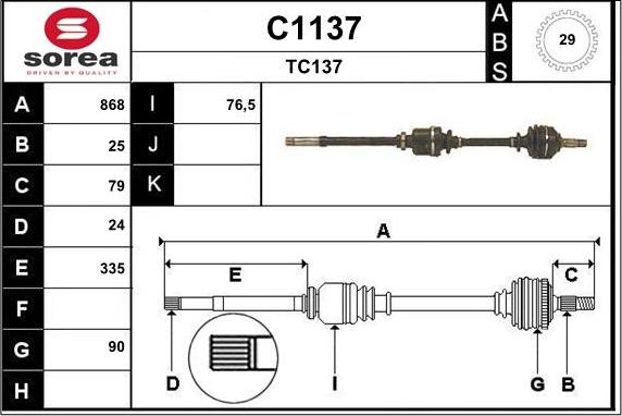 SNRA C1137 - Albero motore / Semiasse autozon.pro