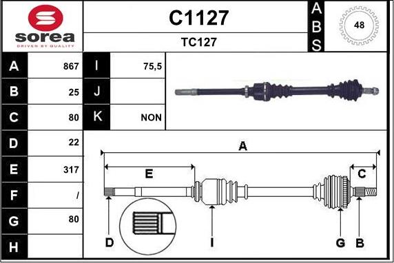 SNRA C1127 - Albero motore / Semiasse autozon.pro