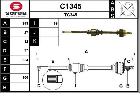 SNRA C1345 - Albero motore / Semiasse autozon.pro