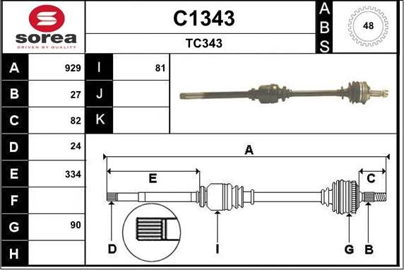 SNRA C1343 - Albero motore / Semiasse autozon.pro