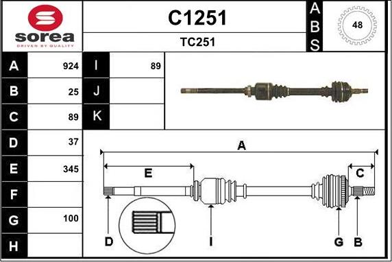 SNRA C1251 - Albero motore / Semiasse autozon.pro