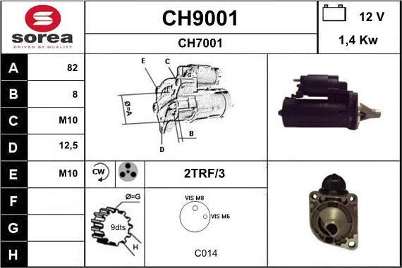 SNRA CH9001 - Motorino d'avviamento autozon.pro