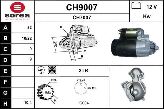 SNRA CH9007 - Motorino d'avviamento autozon.pro