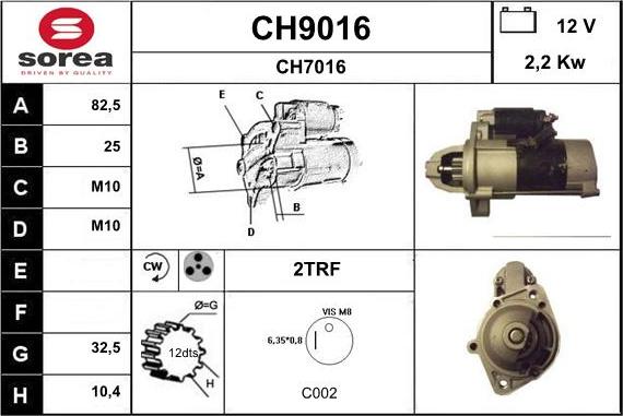 SNRA CH9016 - Motorino d'avviamento autozon.pro