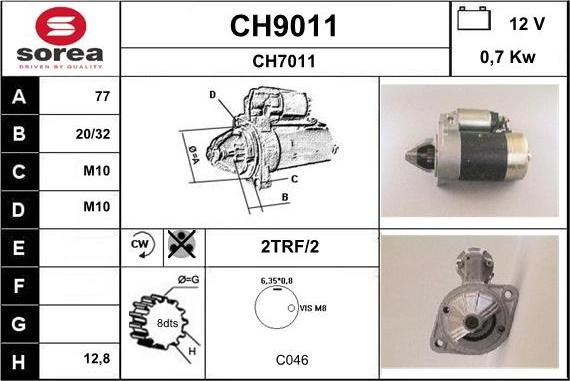 SNRA CH9011 - Motorino d'avviamento autozon.pro