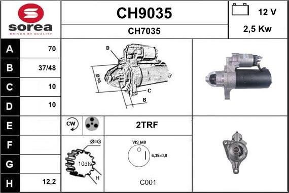 SNRA CH9035 - Motorino d'avviamento autozon.pro