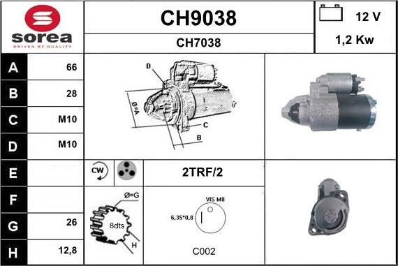 SNRA CH9038 - Motorino d'avviamento autozon.pro