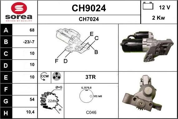 SNRA CH9024 - Motorino d'avviamento autozon.pro