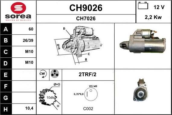 SNRA CH9026 - Motorino d'avviamento autozon.pro