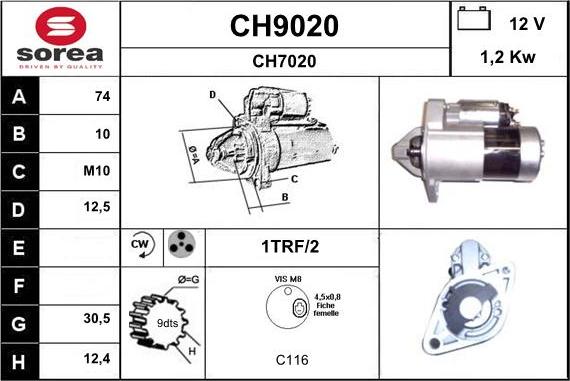 SNRA CH9020 - Motorino d'avviamento autozon.pro