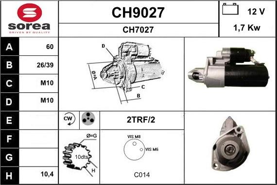 SNRA CH9027 - Motorino d'avviamento autozon.pro