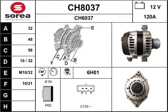 SNRA CH8037 - Alternatore autozon.pro