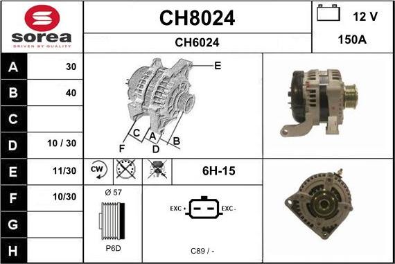 SNRA CH8024 - Alternatore autozon.pro