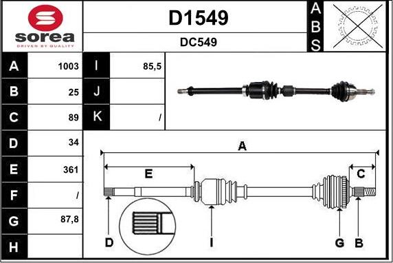 SNRA D1549 - Albero motore / Semiasse autozon.pro