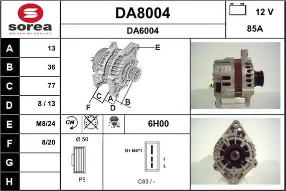 SNRA DA8004 - Alternatore autozon.pro