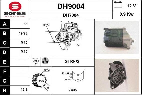 SNRA DH9004 - Motorino d'avviamento autozon.pro