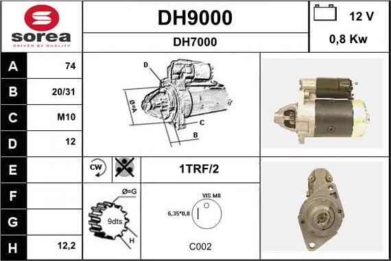 SNRA DH9000 - Motorino d'avviamento autozon.pro