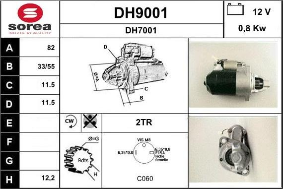 SNRA DH9001 - Motorino d'avviamento autozon.pro