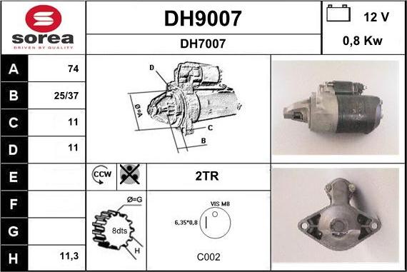 SNRA DH9007 - Motorino d'avviamento autozon.pro