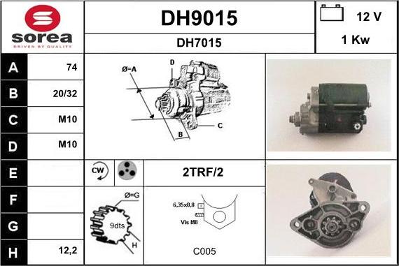 SNRA DH9015 - Motorino d'avviamento autozon.pro