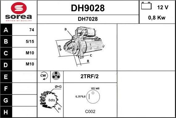 SNRA DH9028 - Motorino d'avviamento autozon.pro