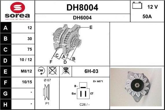 SNRA DH8004 - Alternatore autozon.pro