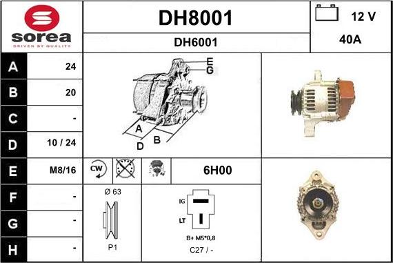 SNRA DH8001 - Alternatore autozon.pro