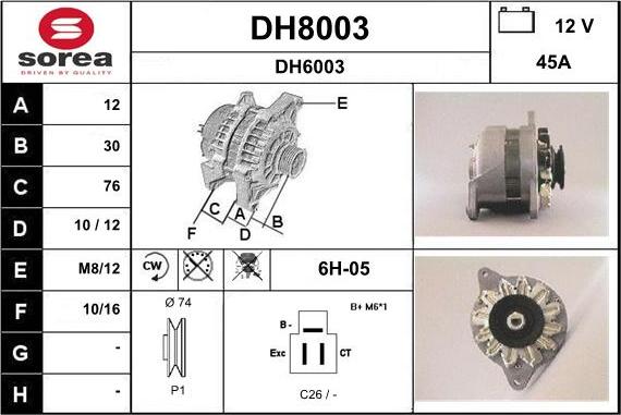 SNRA DH8003 - Alternatore autozon.pro