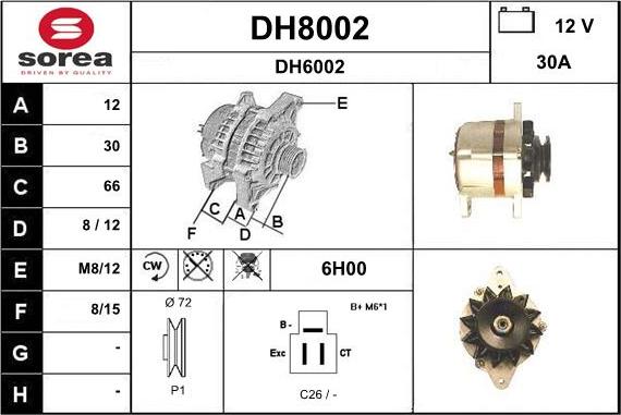 SNRA DH8002 - Alternatore autozon.pro