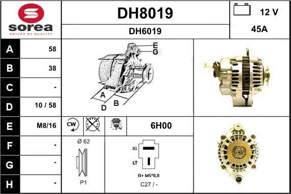 SNRA DH8019 - Alternatore autozon.pro