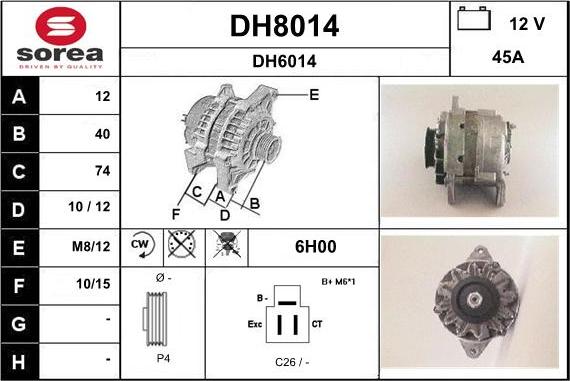 SNRA DH8014 - Alternatore autozon.pro