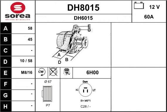 SNRA DH8015 - Alternatore autozon.pro