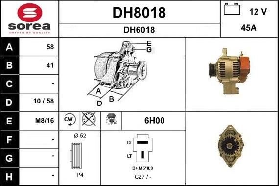 SNRA DH8018 - Alternatore autozon.pro