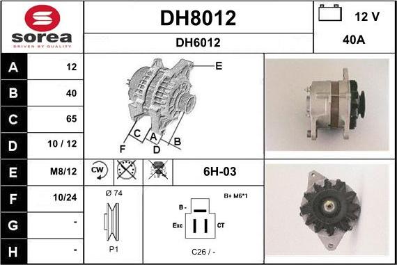 SNRA DH8012 - Alternatore autozon.pro