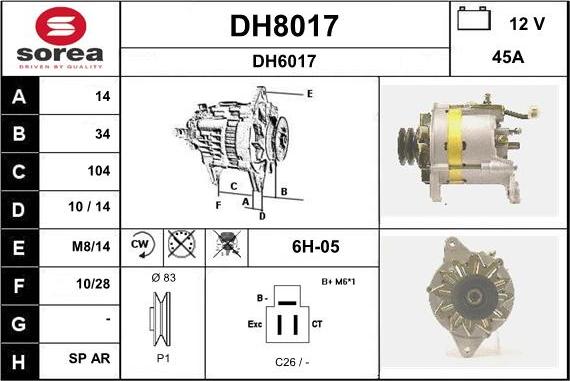 SNRA DH8017 - Alternatore autozon.pro