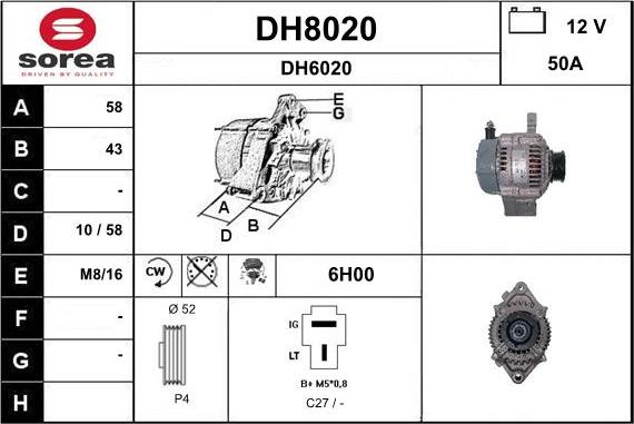 SNRA DH8020 - Alternatore autozon.pro