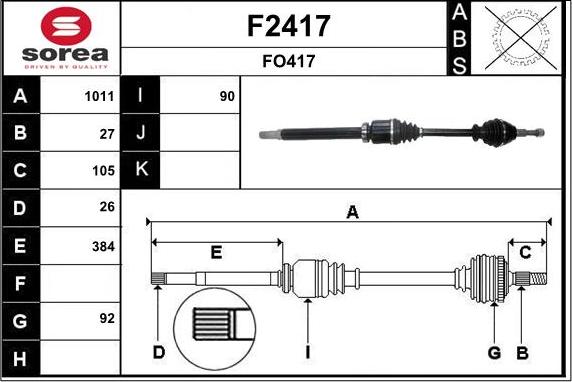 SNRA F2417 - Albero motore / Semiasse autozon.pro