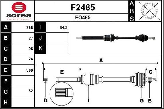 SNRA F2485 - Albero motore / Semiasse autozon.pro