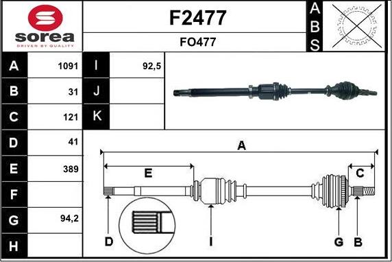 SNRA F2477 - Albero motore / Semiasse autozon.pro