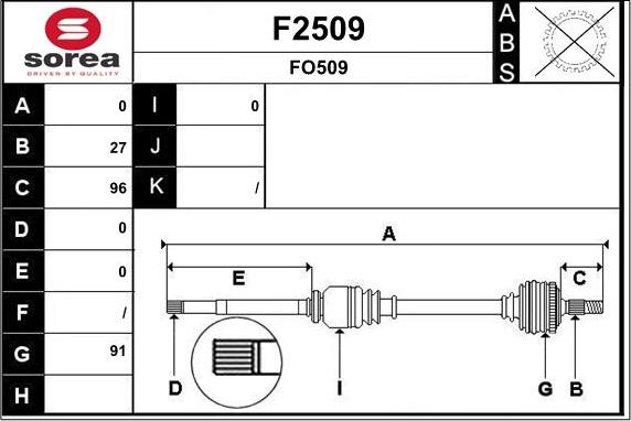 SNRA F2509 - Albero motore / Semiasse autozon.pro