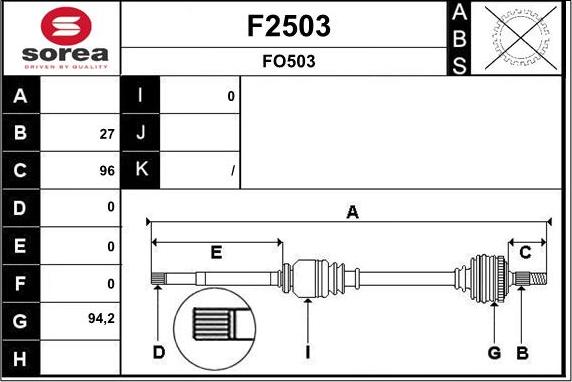 SNRA F2503 - Albero motore / Semiasse autozon.pro