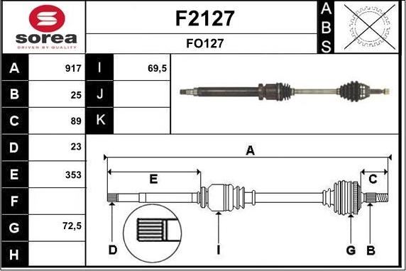 SNRA F2127 - Albero motore / Semiasse autozon.pro