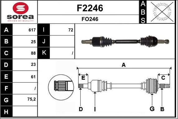 SNRA F2246 - Albero motore / Semiasse autozon.pro