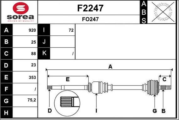 SNRA F2247 - Albero motore / Semiasse autozon.pro